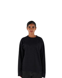 BLACK/CHARCOAL LONG SLEEVE TEE