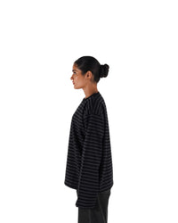 BLACK/CHARCOAL LONG SLEEVE TEE