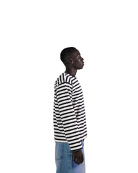 NAVY/WHITE LONG SLEEVE TEE