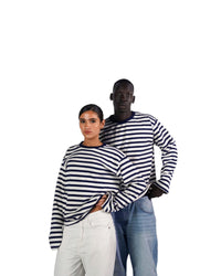 NAVY/WHITE LONG SLEEVE TEE