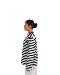 NAVY/WHITE LONG SLEEVE TEE
