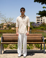 Slim Fit Beige Men’s Linen Shirt