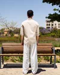 Slim Fit Beige Men’s Linen Shirt