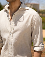 Slim Fit Beige Men’s Linen Shirt