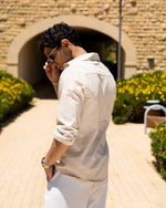 Slim Fit Beige Men’s Linen Shirt