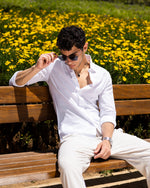 Slim Fit White Men’s Linen shirt