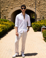 Slim Fit White Men’s Linen shirt